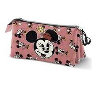 Minnie Mouse Aqua-Trousse Triple, Rose, 23 x 11 cm
