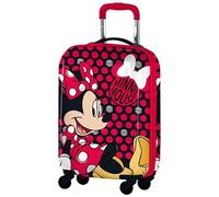 Minnie Valise Bagage À Main Trolley Fille 4 Roues | Valise pour Enfants de Voyage | Chariot Cabine Rigide pour enfants | Gadget Minnie, rouge, 55cm x 40cm x 20cm