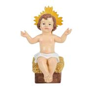 Minnii Jésus - 19.5x12x12cm Icône de résine illuminée, figurine bébé rayonnant, statue spirituelle brillante | Béni saint collectionnable pour l'église chrétienne de Noël décoration spirituelle décora