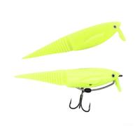 Minnow Leurre de pêche avec ailes réglables, appât souple en TPE flottant pour bar, poisson noir et perche - 9,5 cm, orange/noir/jaune/bleu/rose (jaune flottant)