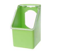 MinnowXY Gamelle à suspendre pour poulets, canards, cailles, oiseaux, mangeoire en plastique avec couvercle pour cage - Vert