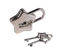 MinnowXY Petit cadenas en métal en forme d'étoile avec clé pour boîte à bijoux, boîte de rangement, journal intime, livre en métal