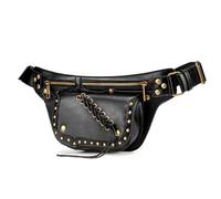 MinnowXY Sac à bandoulière médiéval steampunk en cuir PU avec rivets - Sac à bandoulière - Sac de voyage utilitaire - Sac banane en polyuréthane