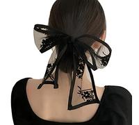 MinnowXY Serre-tête en dentelle avec nœuds pour cheveux - Noir - Foulard fin - Accessoires pour cheveux