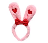 MinnowXY Serre-tête oreilles en peluche avec nœud rouge - Accessoires de déguisement pour enfants et adultes