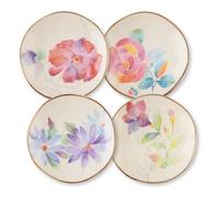 Mino Ware Hana Kaori Lot de 4 petites assiettes 4 types de fleurs