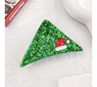 MinoCino Lot de 2 pinces à cheveux de Noël pour femme, accessoires de cheveux de vacances, chaussettes rouges et chapeau vert, motif triangle pour filles