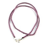 Minoplata Collier ras-du-cou en soie tressée, couleur violette, fermoir en argent sterling 925, 45 cm de longueur, 2,5 mm d'épaisseur