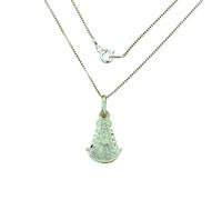 Minoplata Collier ras-du-cou Vierge de la Rocío en argent sterling doré | Argent 925 plaqué or, médaille 11 x 18 mm, chaîne de 45 cm incluse, fermoir à ressort sécurisé, étui officiel inclus