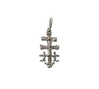 Minoplata Croix de Caravaca en argent sterling 925 2 cm x 1 cm un bijou amulette unisexe, un pendentif pour homme et femme