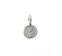 Minoplata Médaille de Saint Christophe en argent sterling 925, pendentif rond, 13 mm de diamètre, sans chaîne