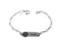 Minoplata Montre personnalisée avec nom et Heure en Argent Sterling pour baptême ou première Communion