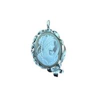 Minoplata Pendentif médaillon camée coquillage en argent sterling avec nœud