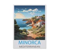 Minorca Mediterranean，Puzzle 1000 Pieces Wood Puzzle Adult Children's Educational Toy Family Decompression Game（38x52cm）-FM76