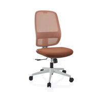 Chaise de bureau / chaise pivotante Minoro W assise tissu / dossier tissu maille blanc / brun