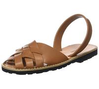 Minorquines Femmes Avarca Compostelle Cognac Sandales Bout Ouvert, Marron, 39 EU