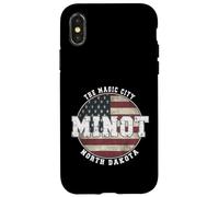 Minot North Dakota, Drapeau américain Vintage Coque pour iPhone X/XS