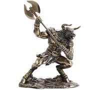 Minotaur Warrior with The Minoan Double Axe Statue en bronze Cold Cast 34 cm