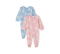 MINOTI Barboteuse / body bleu clair / jaune / rose clair / blanc, Taille 68-74