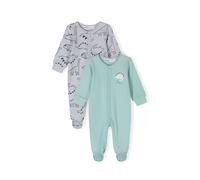 MINOTI Barboteuse / body bleu / gris / blanc, Taille 80-86