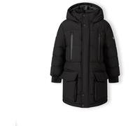 Minoti Boys Long Jacket With Fleece Lining And Zip Pockets Black Noir 10-11 Yrs Male