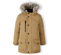 Minoti Boys Long Parka With Fur Hood And Chest Pocket Beige Chameau 10-11 Yrs Male