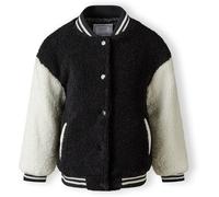 Minoti Girls Baseball Jacket With Snap Closure Black Noir 10-11 ans Female