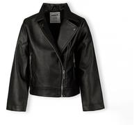 Minoti Girls Biker Jacket With Silver Zip Black Noir 6-7 Yrs Female