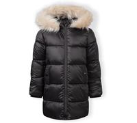 Minoti Girls Long Quilted Winter Coat Hood Black Noir 2-3 Yrs Female