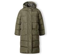 Minoti Girls Long Winter Quilted Coat Side Slits Khaki Kaki 2-3 Yrs Female