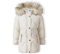Minoti Girls Mid Length Quilted Winter Jacket With Faux Fur Hood Grey Pierre 12-13 Yrs Female