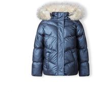 Minoti Girls Padded Jacket Faux Fur Lining Navy Marine 5-6 Yrs Female