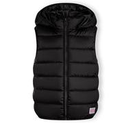 Minoti Girls Quilted Gilet Detachable Hood Black Noir 7-8 Yrs Female
