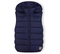 Minoti Girls Quilted Gilet Full Zip Detachable Hood Navy Bleu foncé 3-4 ans Female