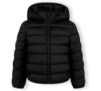 Minoti Girls Quilted Jacket Detachable Hood Zip Black Noir 3-4 Yrs Female