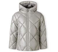 Minoti Girls Quilted Jacket With Hood And Zip Pockets Silver Argent 6-7 Yrs Female