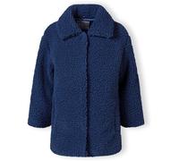 Minoti Girls Sherpa Boucle Jacket With Satin Lining Blue Bleu 6-7 Yrs Female