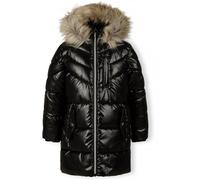 Minoti Girls Winter Coat With Detachable Faux Fur Black Noir 7-8 ans Female