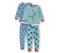 MINOTI Pyjama turquoise / bleu-gris / bleu foncé / blanc, Taille 74-80