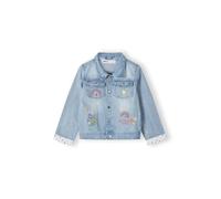 Minoti Veste Jean Coton Bleu - Fille avec Broderie Arc-en-ciel et Boutons Pression 18-24 mois