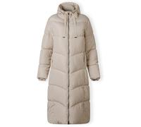 Minoti Women Long Quilted Winter Jacket With Contrast Zip And Drawstring Hood Grey Pierre 8 (XS) Female