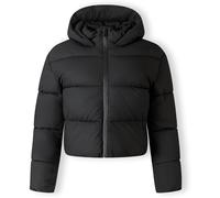 Minoti Women Short Water Repellent Quilted Jacket With Hood And High Collar Black Noir 14 (L) Female