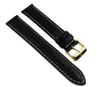 Minott Bracelet De Montre En Cuir De Buffle D'Eau Noir 18Mm 17585G