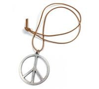 Minott Pendentif Signe De Paix Chaîne Cuir Brun 21365