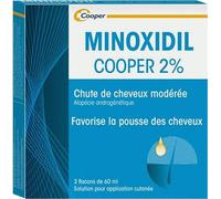 Minoxidil 2% Chute Des Cheveux Modérée Hommes Et Femmes Flacons 3x60ml