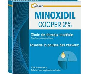 Minoxidil 2% Chute Des Cheveux Modérée Hommes Et Femmes Flacons 3x60ml