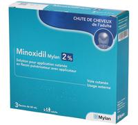 MINOXIDIL VIATRIS CONSEIL 2% 3 FLACONS Solution(S) 3x60 ml
