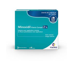 MINOXIDIL VIATRIS CONSEIL 2% 3 FLACONS Solution(S) 3x60 ml