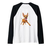 Minpin Funny Pet Miniature Pinscher Mini Pin Puppy Dog Dad Manche Raglan