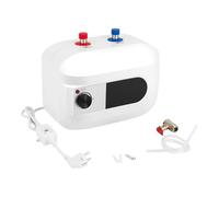 MINRS 6L Chauffe-eau sous évier, chauffe-eau de cuisine électrique réservoir d'eau chaude 1500W 220V chauffe-eau instantané 30-65°C pour lavabo, cuisines, salles de bain Blanc